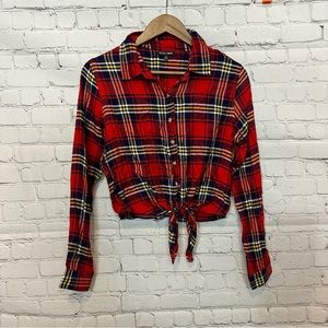 Style Envy red tie-up flannel